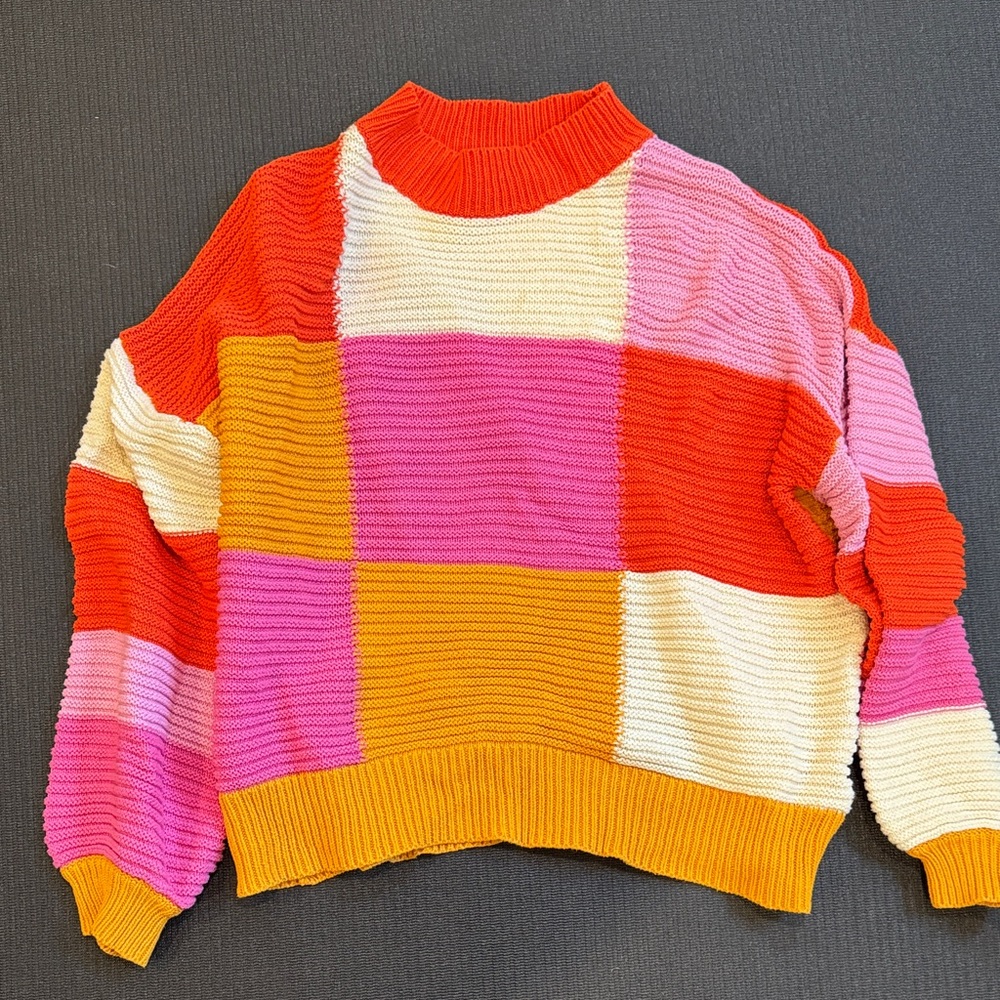 Peppermayo Multicolor Patchwork Turtleneck Sweater - image 1